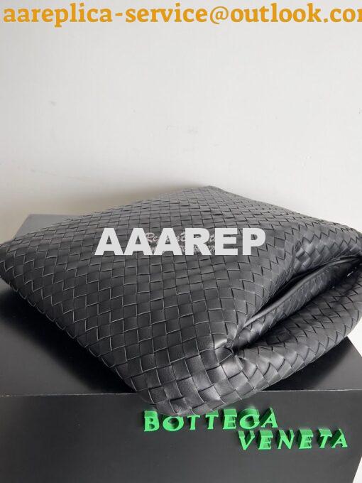 Replica Bottega Veneta BV Large Hop Intrecciato Leather 763970 Black 4