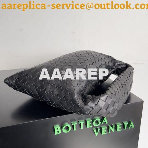 Replica Bottega Veneta BV Small Hop Intrecciato Leather 763966 Black 3