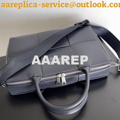 Replica Bottega Veneta BV Arco Briefcase Intreccio leather 680120 Blac 3