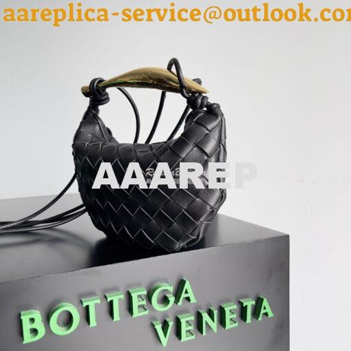 Replica Bottega Veneta BV Mini Sardine in Lambskin 744267 Black 2