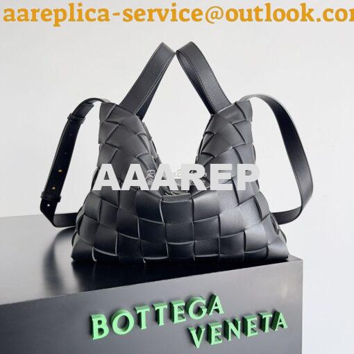 Replica Bottega Veneta BV Cassette Bowling Intrecciato black Leather B