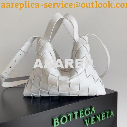 Replica Bottega Veneta BV Cassette Bowling Intrecciato white Leather B