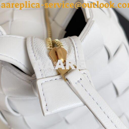 Replica Bottega Veneta BV Cassette Bowling Intrecciato white Leather B 5