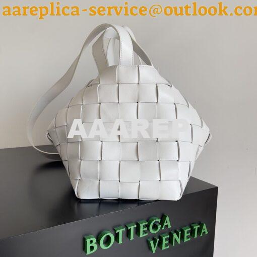 Replica Bottega Veneta BV Cassette Bowling Intrecciato white Leather B 7