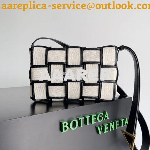 Replica bottega veneta Cassette intreccio canvas mix cross body bag 74