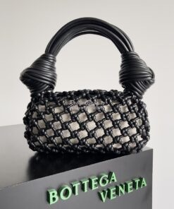 Replica Bottega Veneta BV Double Knot Top Handle Bag 717151 black