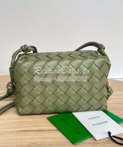 Replica Bottega Veneta BV Loop Mini Intrecciato Lambskin Leather Cross 2