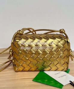 Replica Bottega Veneta BV Loop Mini Intrecciato Lambskin Leather Cross 2