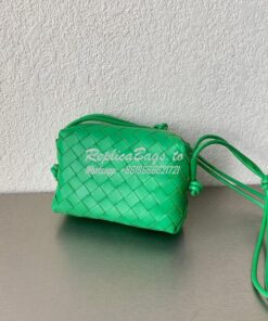 Replica Bottega Veneta BV Loop Mini Intrecciato Lambskin Leather Cross 2