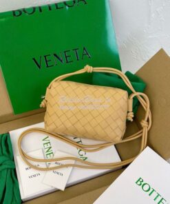 Replica Bottega Veneta BV Loop Mini Intrecciato Lambskin Leather Cross