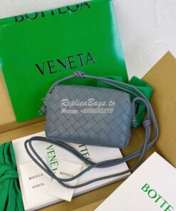 Replica Bottega Veneta BV Loop Mini Intrecciato Lambskin Leather Cross