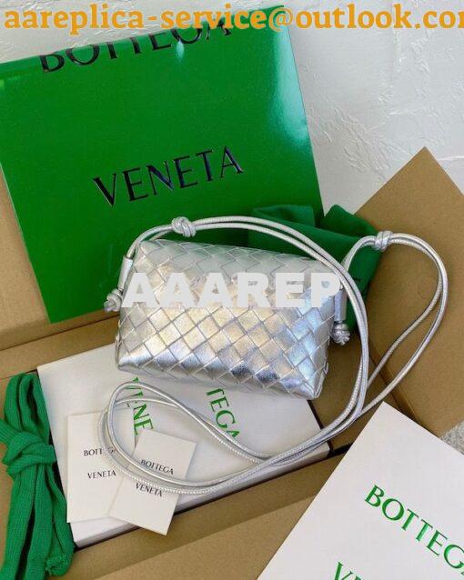 Replica Bottega Veneta BV Loop Mini Intrecciato Patent Leather Cross-b