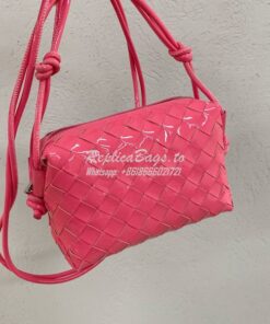 Replica Bottega Veneta BV Loop Mini Intrecciato Patent Leather Cross-b 2