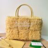 Replica Bottega Veneta BV Arco Tote Small Intreccio Shearling Tote Bag 11