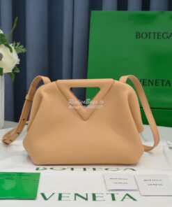 Replica Bottega Veneta BV Point Leather Top Handle Bag 658476 Almond