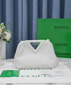 Replica Bottega Veneta BV Point Leather Top Handle Bag 658476 Chalk