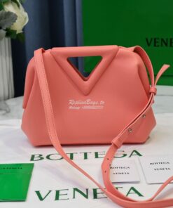 Replica Bottega Veneta BV Point Leather Top Handle Bag 658476 Peachy 2