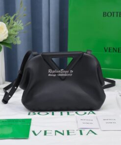 Replica Bottega Veneta BV Point Leather Top Handle Bag 658476 Black