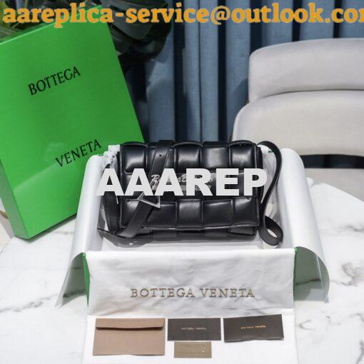 Replica Bottega Veneta BV Padded Cassette Bag in Black Lambskin Silver