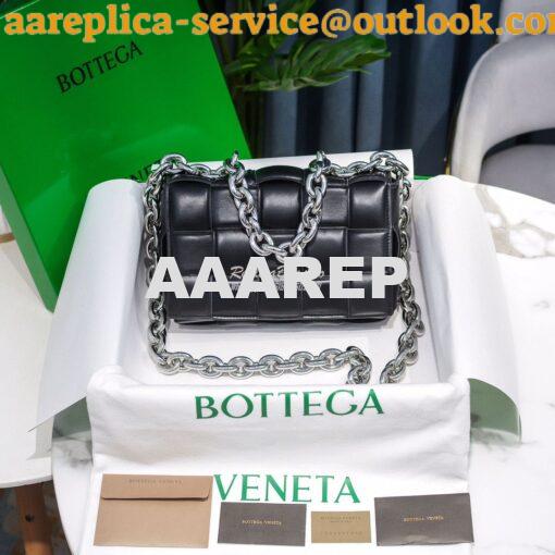 Replica  Bottega Veneta BV The Chain Cassette 631421 Black w Silver Ch