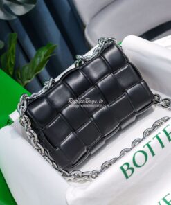 Replica  Bottega Veneta BV The Chain Cassette 631421 Black w Silver Ch 2