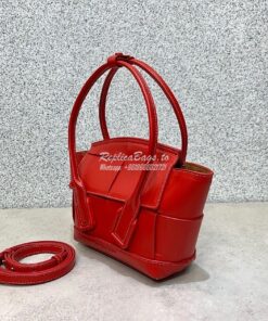 Replica Bottega Veneta BV Mini Arco 29 Bag In French Calf 600606 Red 2