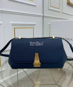 Replica Bottega Veneta BV Small Angle Bag in Palmellato 592139 Blue 2