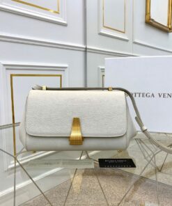 Replica Bottega Veneta BV Small Angle Bag in Palmellato 592139 White