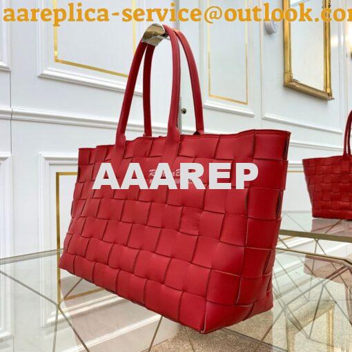 Replica Bottega Veneta BV Medium Tote In Maxi Intreccio 576828 Red 2