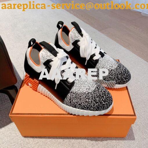 Replica Hermes Men Female Depart Sneaker Knit And Calfskin H231778Z 3