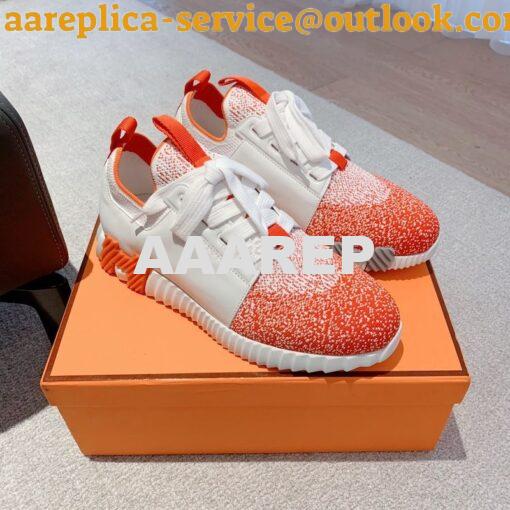 Replica Hermes Men Female Depart Sneaker Knit And Calfskin H231778Z 13