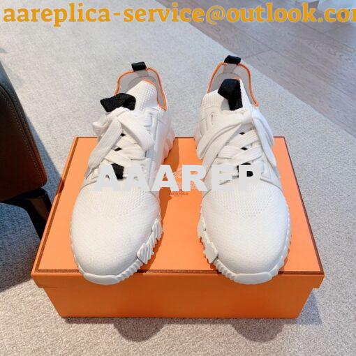 Replica Hermes Men Female Depart Sneaker Knit And Calfskin H212918Z ii 4