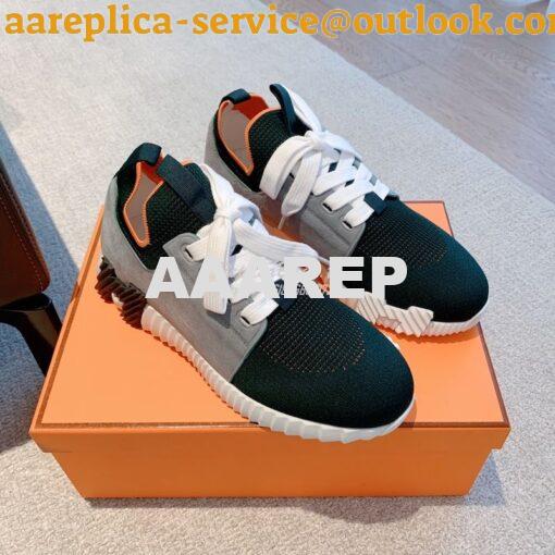 Replica Hermes Men Female Depart Sneaker Knit And Calfskin H212918Z ii 19