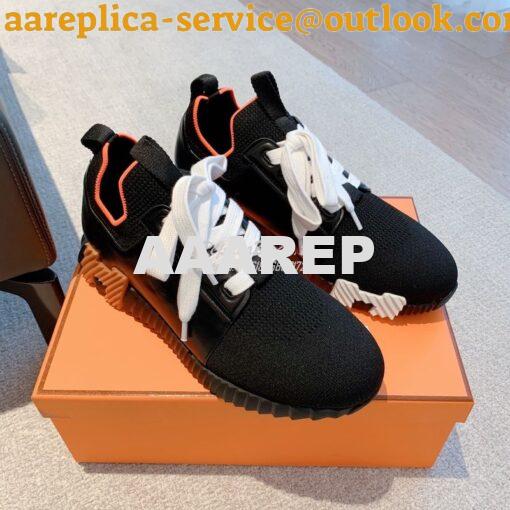 Replica Hermes Men Female Depart Sneaker Knit And Calfskin H212918Z ii 27