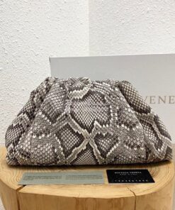 Replica Bottega Veneta BV Python Leather The Pouch Large Clutch White