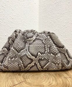 Replica Bottega Veneta BV Python Leather The Pouch Large Clutch White 2