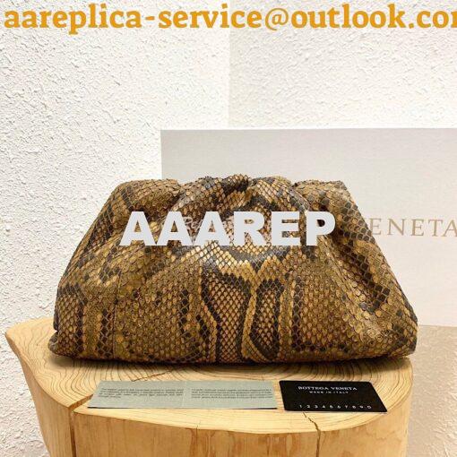 Replica Bottega Veneta BV Python Leather The Pouch Large Clutch Gold