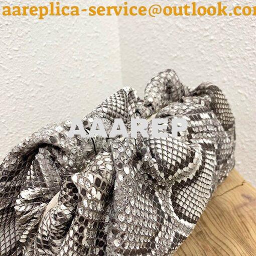 Replica Bottega Veneta BV Python Leather The Pouch Large Clutch White 4