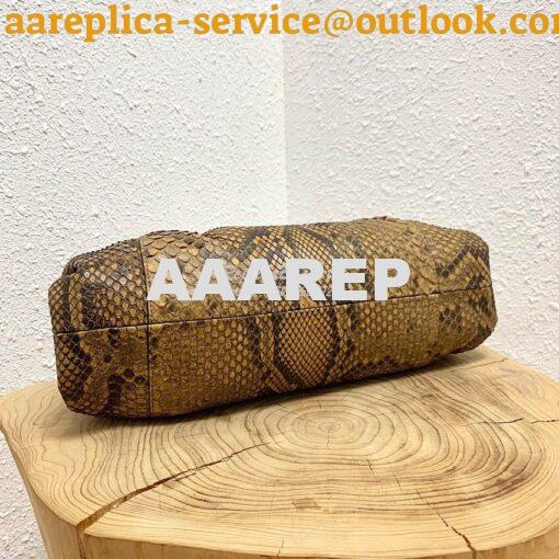 Replica Bottega Veneta BV Python Leather The Pouch Large Clutch Gold 9