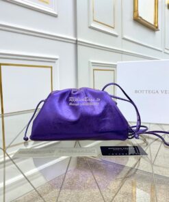 Replica Bottega Veneta BV The Pouch 20 in Metallic Nappa 585852 Purple