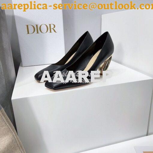 Replica Dior Rhodes Pump in Black Calfskin KCP925 3