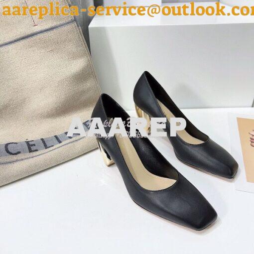 Replica Dior Rhodes Pump in Black Calfskin KCP925 4