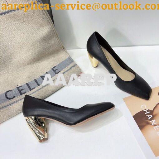 Replica Dior Rhodes Pump in Black Calfskin KCP925 6