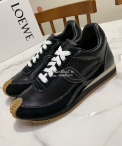 Replica Loewe Flow Runner in Suede L815282 Black Leather