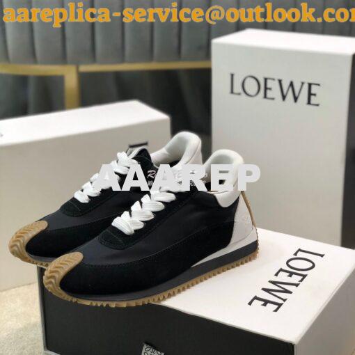 Replica Loewe Flow Runner in Nylon L814282 Black White 2