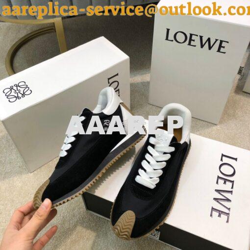 Replica Loewe Flow Runner in Nylon L814282 Black White 3