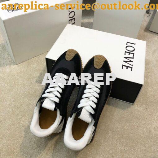 Replica Loewe Flow Runner in Nylon L814282 Black White 4