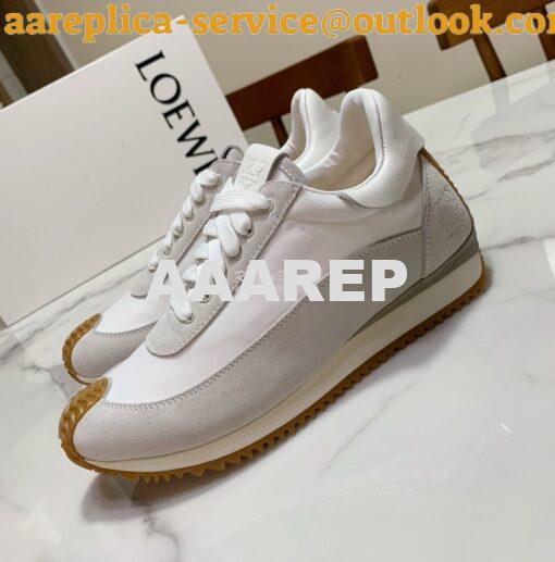 Replica Loewe Flow Runner in Nylon L814282 Grey White 2