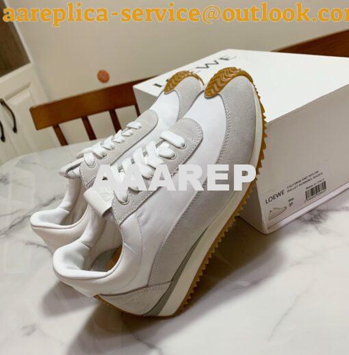 Replica Loewe Flow Runner in Nylon L814282 Grey White 4