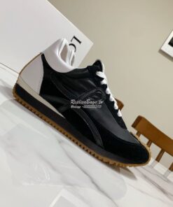 Replica Loewe Flow Runner in Nylon L815282 Black White 2